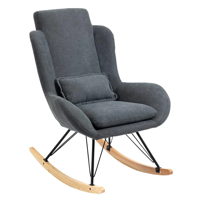 Homcom Schaukelstuhl Liegestuhl Lesesessel 90135 Dunkelgrau 75 x 95 x 110 cm