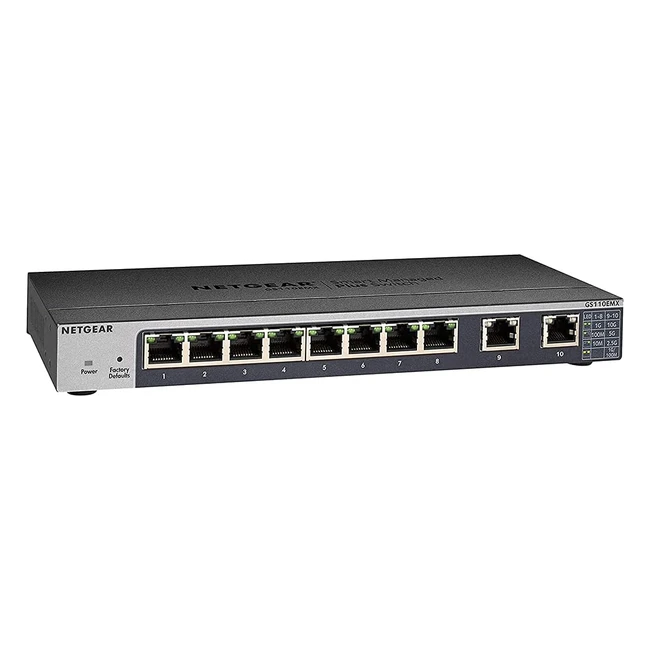 Switch di rete Netgear GS110EMX100PES 8 porte Gigabit 2 porte 10GMultigigabit