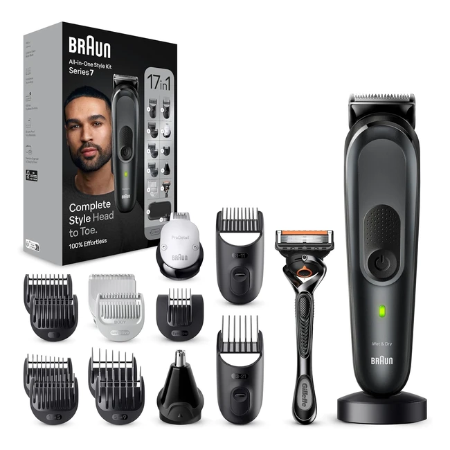 Braun Allinone Bartpflege Bodygroomer Set 17in1 Bartschneider Haarschneider Herren Haarschneider 100 Minuten kabellose Laufzeit Geschenk Mann MGK7491