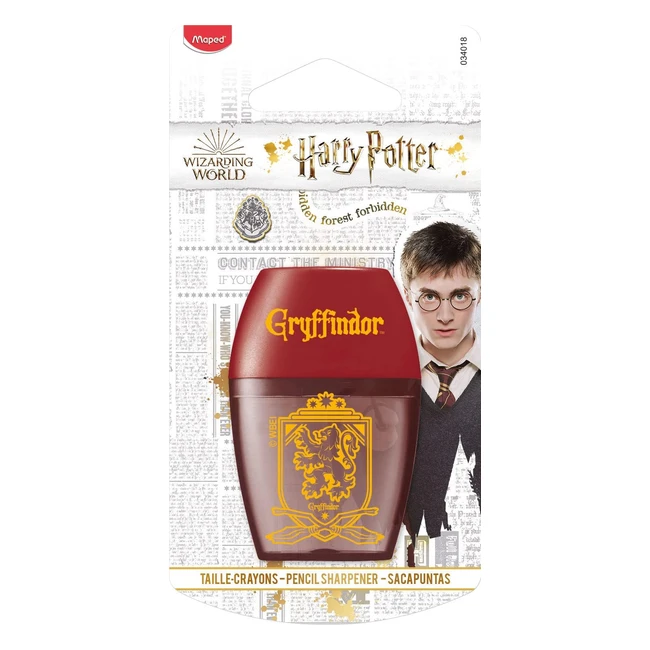 Temperamatite Maped Harry Potter Gryffindor Ergonomico 1 Foro Astucci Licenza Uf