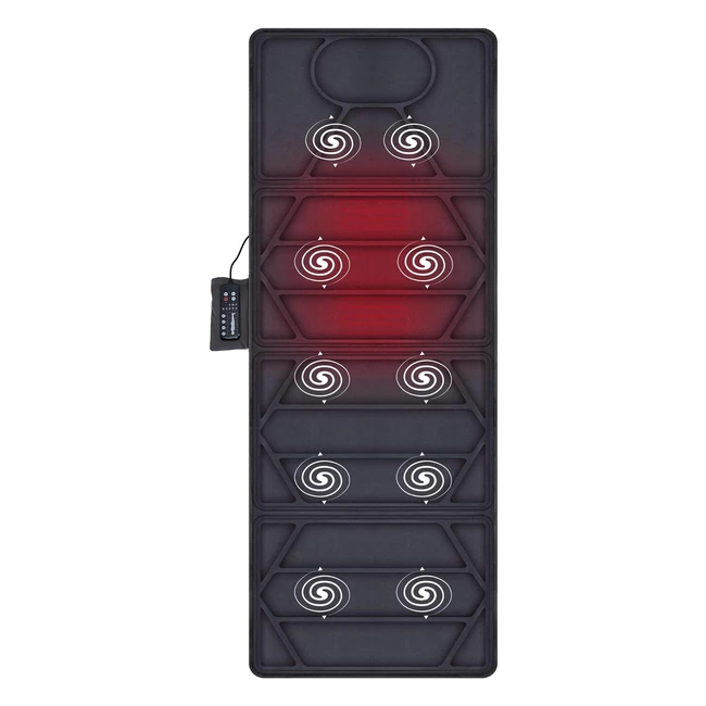 Snailax Massage Matte mit Wärmefunktion, 10 Vibrationsmotoren, 4 Therapieheizkissen