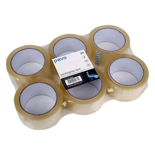 Lot de 6 Rubans Adhésifs Transparent PAVO 66m x 50mm - Sans Bruit