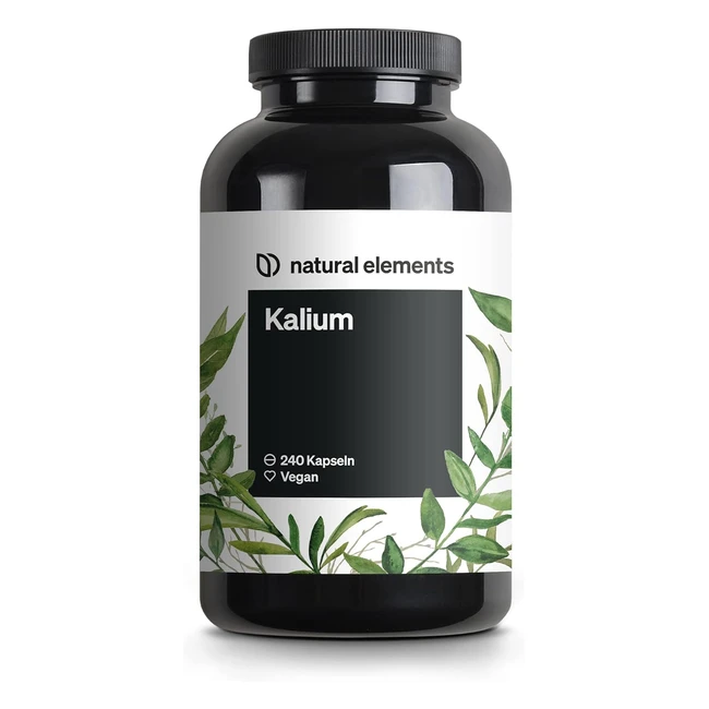 Kalium 240 Kapseln mit 800 mg elementarem Kalium aus Kaliumcitrat pro Tagesdosis für Blutdruck Muskelfunktion Nervensystem vegan hochdosiert ohne Zusätze