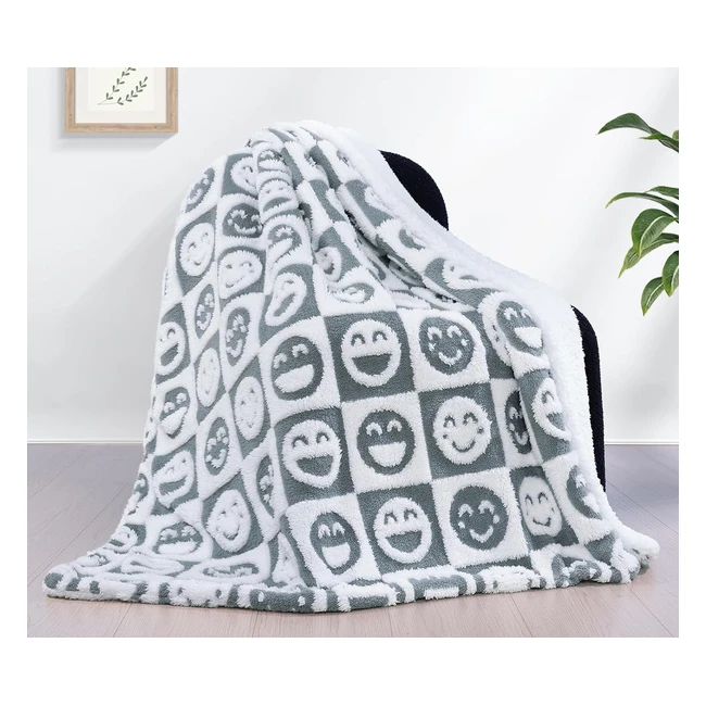 Coperta Plaid Pile 130x160cm 520gsm - Panxhome Smile - Coperta Pelosa per Letto 