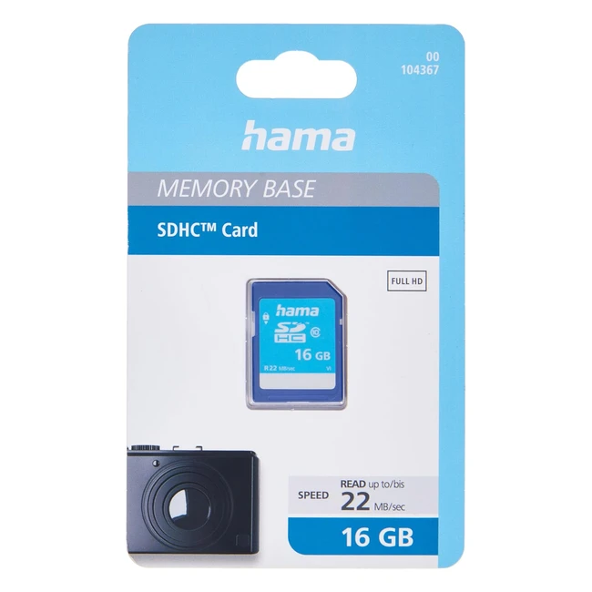 Scheda di memoria Hama Class 10 Gold SDHC 16GB 22 Mbps