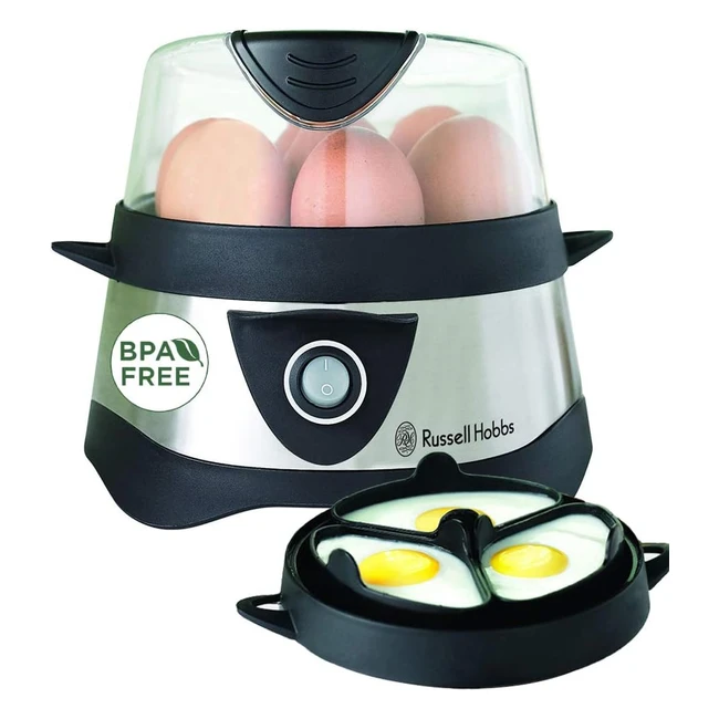 Russell Hobbs Eierkocher Edelstahl/Schwarz - Kocht bis zu 7 Eier - Automatische Abschaltung - Leicht zu reinigen