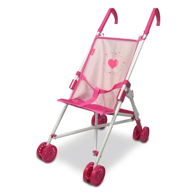 Carrozzina Passeggino Anivia Dolls 18 Pollici Rosa - Pieghevole e Sicuro