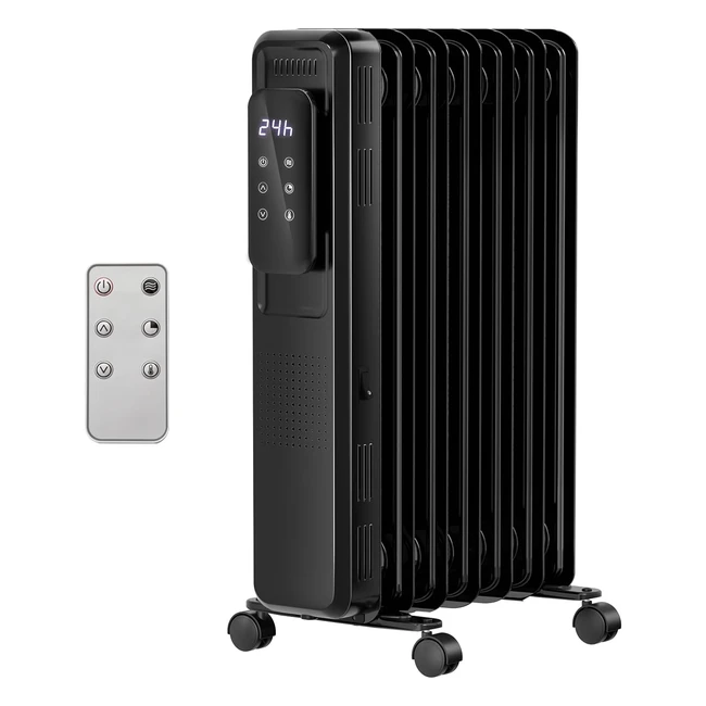 rwflame 1500w Oil Filled Radiator Portable Electric Heater - Fast Heating 4 Mode
