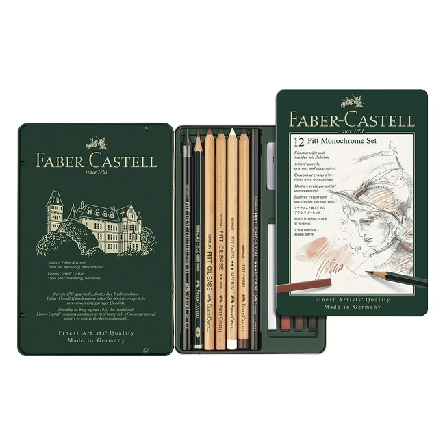 Set matite Faber-Castell 112975 Pitt Monochrome da 12