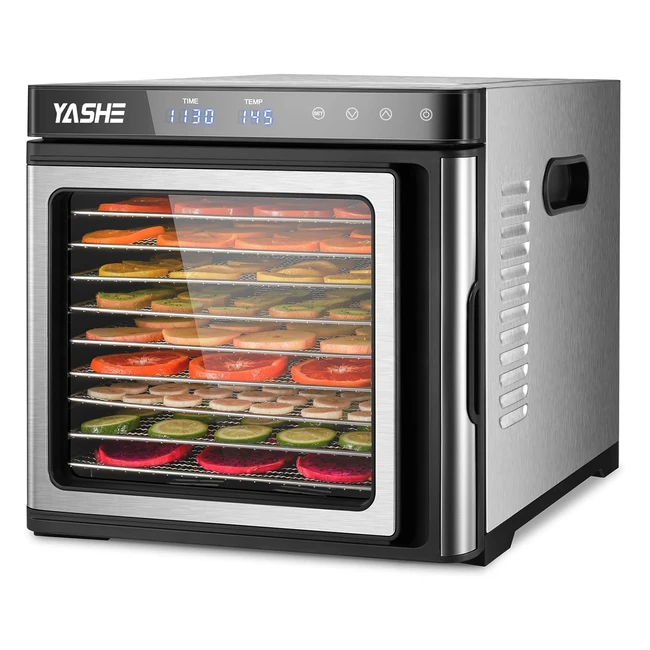 Deshidratador Acero Inoxidable 1000W Temp. 3575C 48h 9 Bandejas 2 Tamices 1 Bandeja Frutas