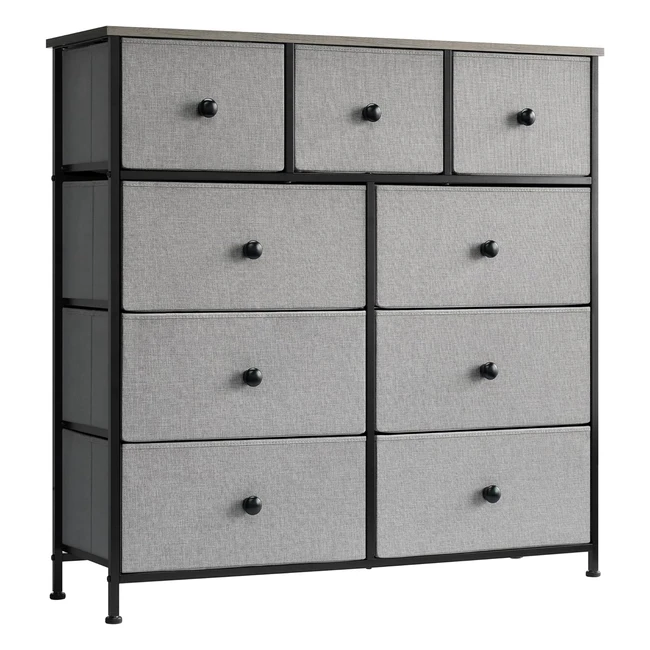 LyncoHome Fabric Dresser - Metal Frame - Wooden Top - Bedroom Storage Unit