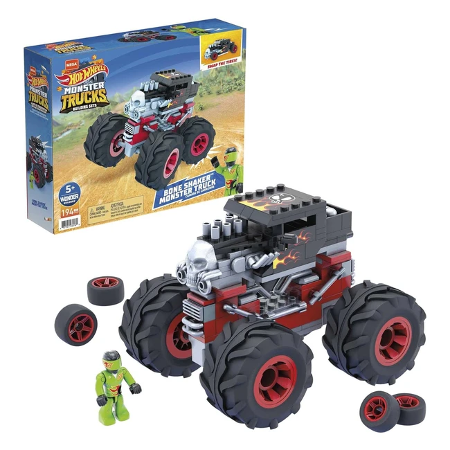 Mega Construx GVM27 Hot Wheels Monster Trucks Bone Shaker 194 Teile 1 Figur Kind