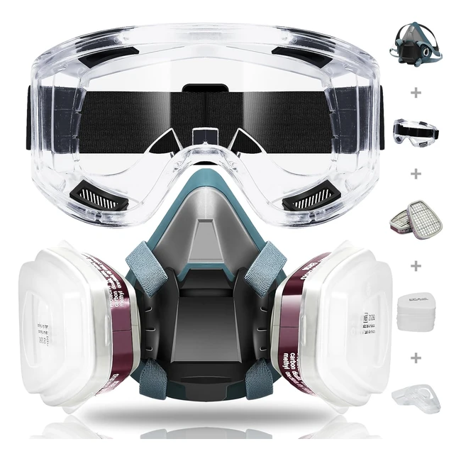 Masque de protection respiratoire 6200 - Kit complet avec filtres et lunettes