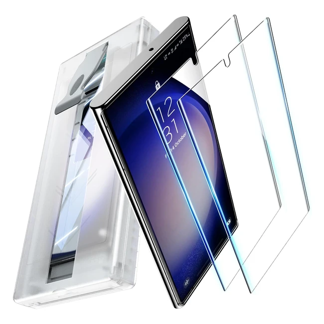 Uniqueme 2 Pack Samsung Galaxy S23 Ultra S22 Ultra Screen Protector HD Clear PET 3D Curved Full Coverage