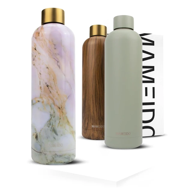 Botella Térmica Mameido 1L 750ml 500ml Acero Inoxidable Antigoteo Sin BPA