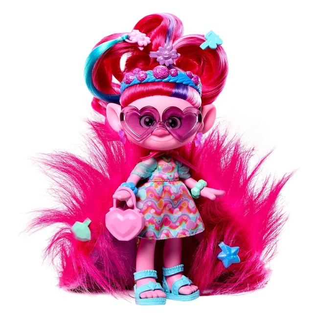 DreamWorks Trolls Band Together Fashion Doll HNF16 - Queen Poppy with 10 Accesso