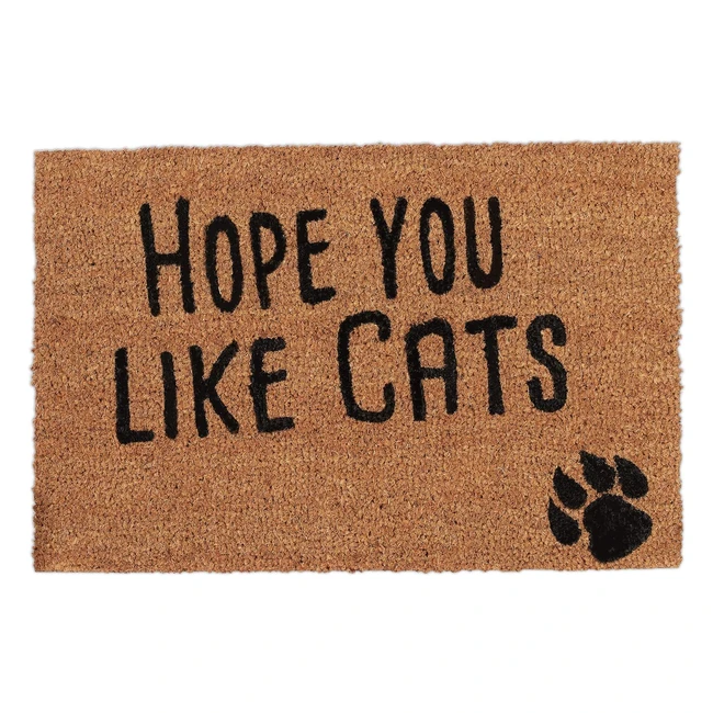 Felpudo Exterior Antideslizante Hope You Like Cats - Relaxdays - 40 x 60 cm