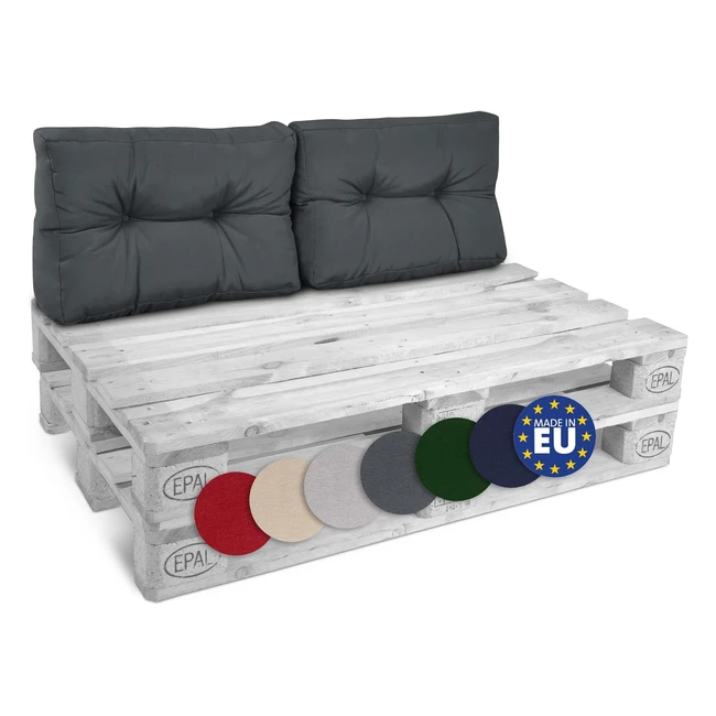 Beautissu Palettenkissen Style 2x Rckenkissen 60x40 cm - Gepolsterte Europalet