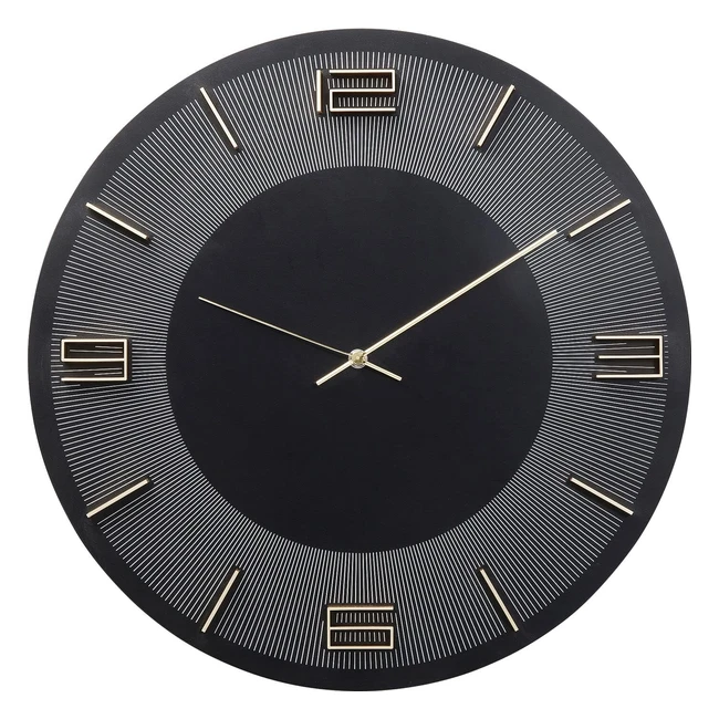 Reloj de Pared Leonardo NegroDorado 485x485x45cm - Kare Design