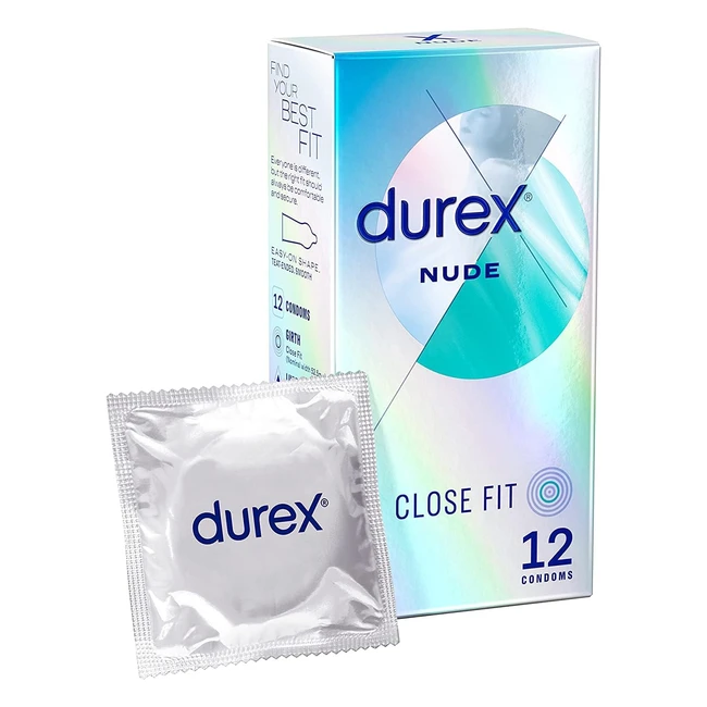 Durex Nude Condoms Close Fit 12s Ultra Thin | Feel It All | Silicone Lube