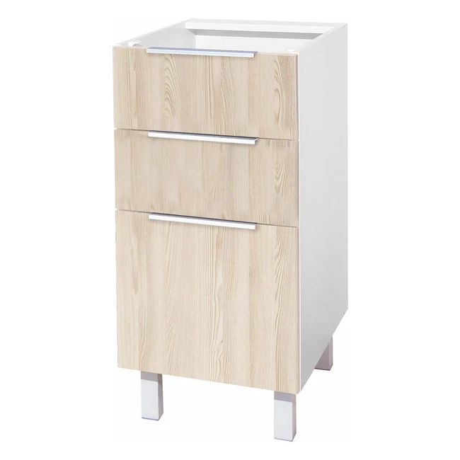 Cassettiera Basso da Cucina Berlioz Creations 3 Cassetti Frassino Sabbiato 40x52