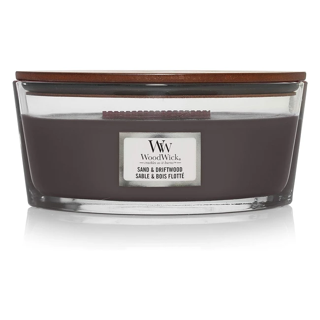 Woodwick Ellipse Scented Candle Sand & Driftwood 50Hrs Burn Time
