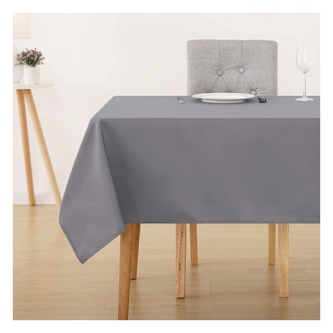 Deconovo Water Resistant Tablecloth 59x79in - Oxford Fabric Easy Clean Wrinkle