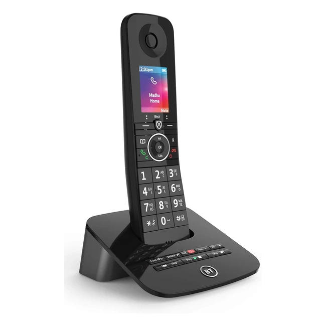 BT Premium Cordless Landline House Phone - Nuisance Call Blocker - Mobile Sync - Digital Answer Machine - Single Handset