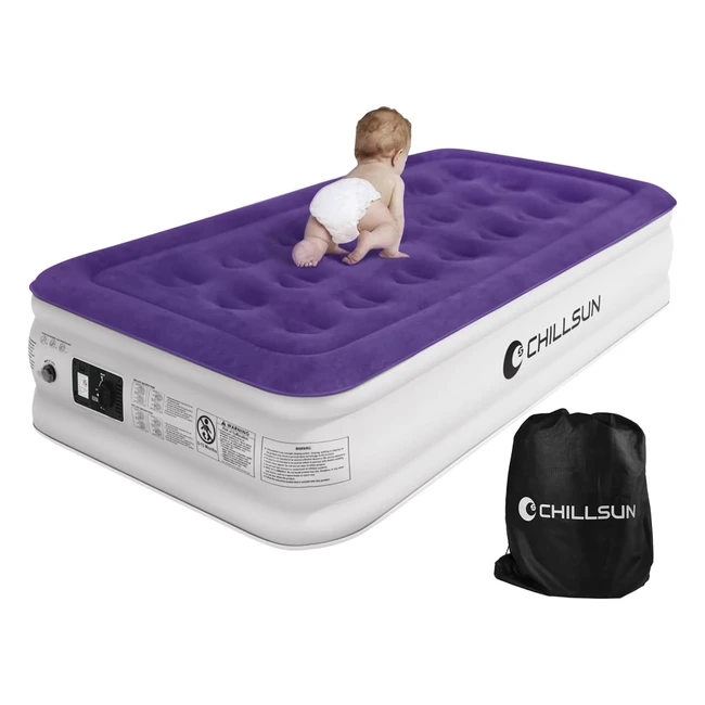 Materasso Gonfiabile Singolo Chillsun con Pompa Integrata - Autogonfiante in 3 Minuti - Ideale per Campeggio o Uso Domestico - 190x100x40cm