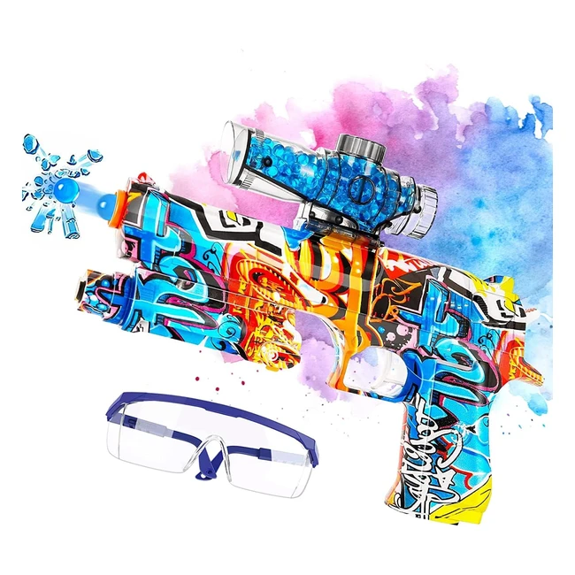 Pistolet Gel Blaster Renfox - Automatique avec Lunettes - Portée 15-20m - Jouet de Tir Extérieur