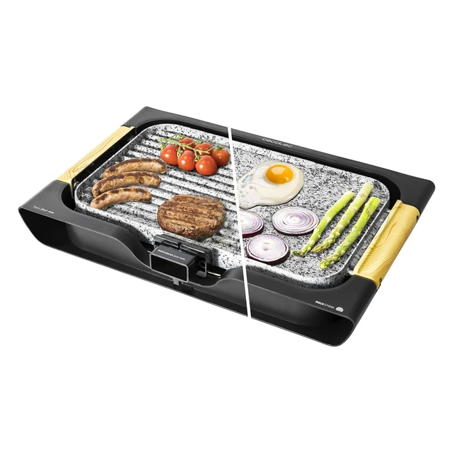 Cecotec Rockwater Elektrogrill 2000 - 40 x 20 - 2200 W - Grau/Schwarz