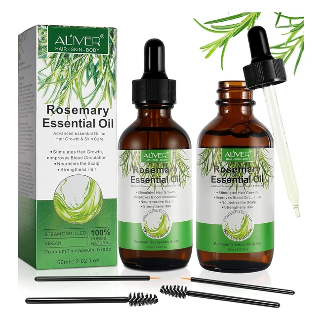 Olio Essenziale di Rosmarino per Capelli Crescita - Nutriente e Non Unto - 60ml 