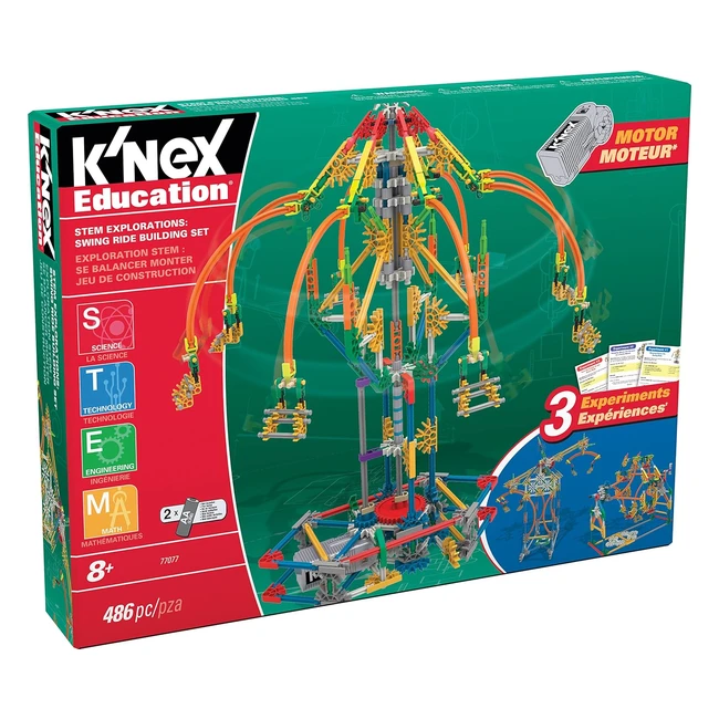 Kit de construction Swing Ride K'NEX Education Basic Fun 77077 STEM 486 pces Jouets ducatifs pour enfants