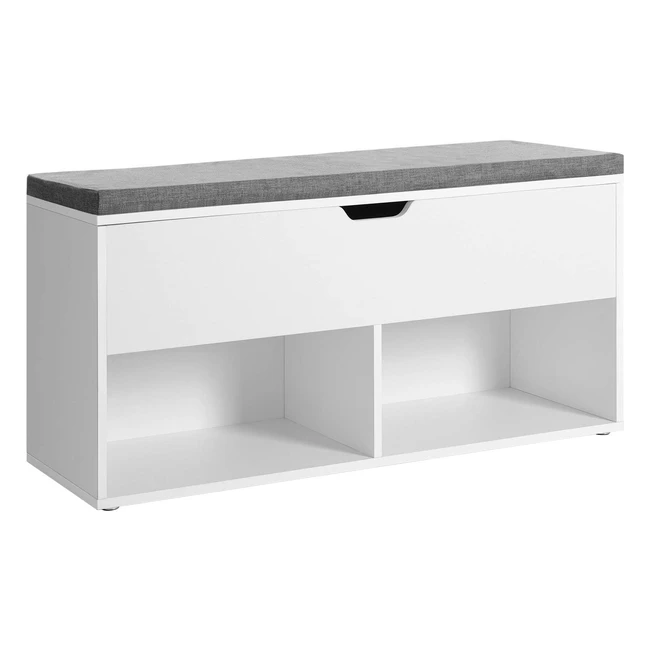 Banco para Zapatos VASAGLE con Almacenamiento 100x30x48 cm Blanco LHS21WT