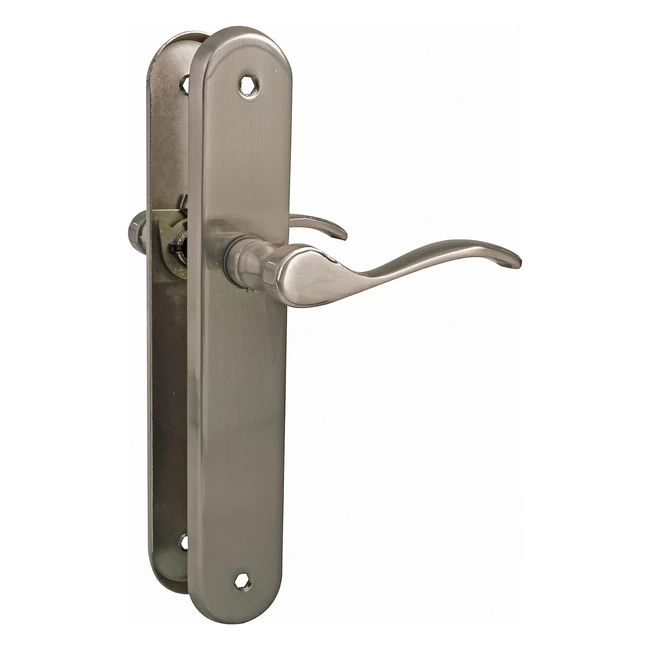 Juego de 2 manillas para puertas - Funcional y ergonómico - Acero y zamak - Plateado mate - Sin bocallave