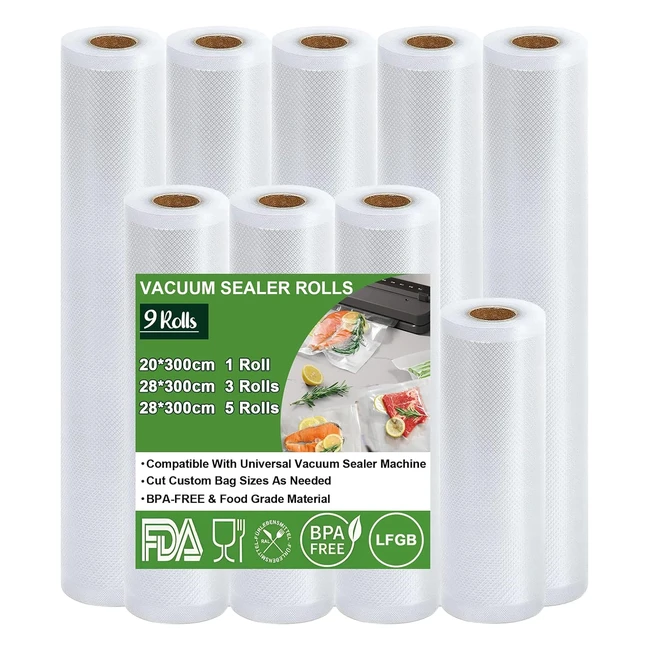 Sac Sous Vide Alimentaire 9 Rouleaux 15x120x328x5x300cm - FDA LFGB - Sans BPA