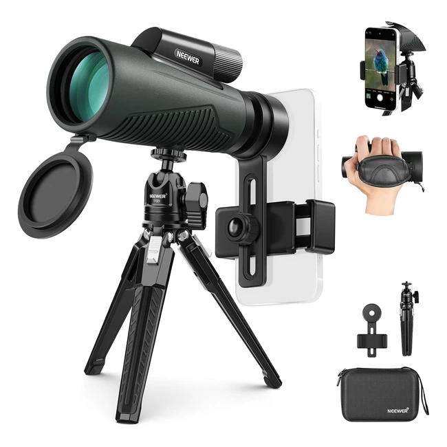 Telescopio Monocular Neewer 12x50 ED con Clip para Telfono IPX7 Impermeable y 
