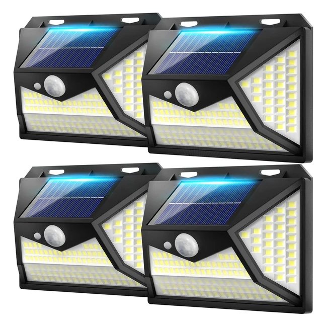 Lampe Solaire Exterieur 153LED Detecteur de Mouvement Etanche Spot LED Sans Fil