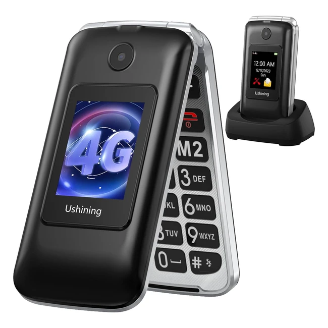 Ushining Telfono Mvil 4G para Personas Mayores con Teclas Grandes y Botn S