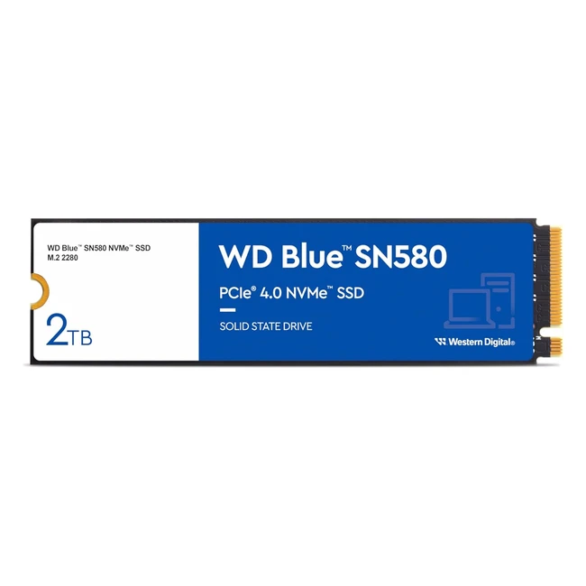 WD Blue SN580 2TB M2 2280 PCIe Gen4 NVMe Up to 4150 MBs Read Speed