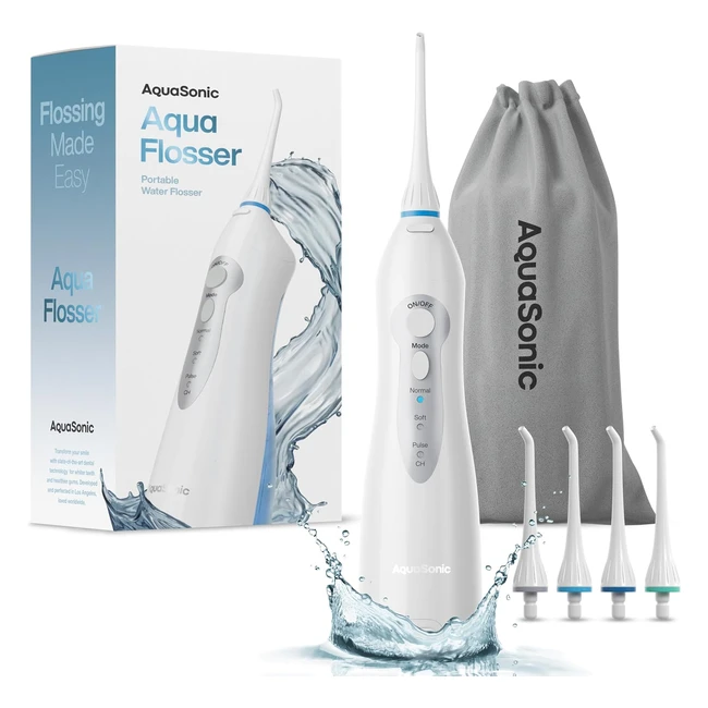 Aquasonic Aqua Flosser Professional Rechargeable Water Flosser - Dentist Recomme