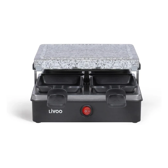 Raclette Livoo para 4 personas con placa de piedra y recubrimiento antiadherente