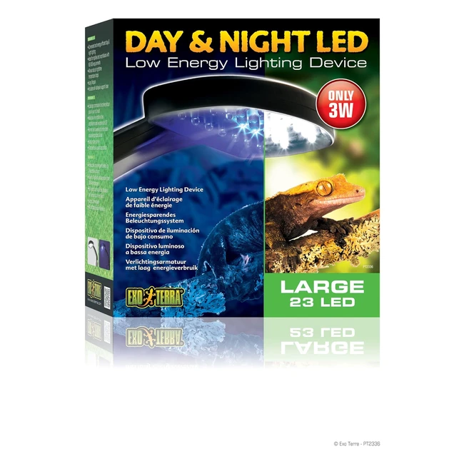 Exo Terra DayNight LED Light Fixture Large 22 WhiteBlue - Energy Efficient