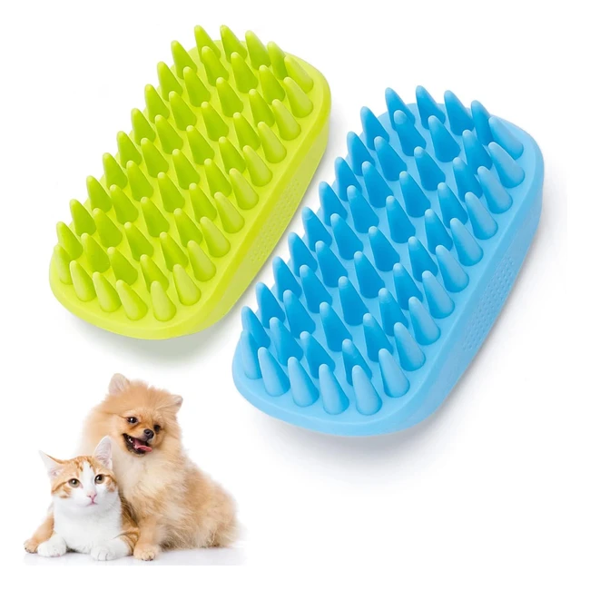 Nobleza Spazzola per Cani e Gatti 2 Pezzi in Silicone - Cura, Massaggi e Pulizia