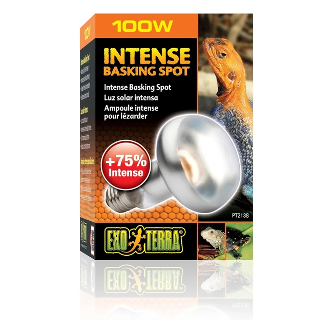 Exo Terra Intense Basking Spot Lamp 100W - Increased Light and Heat - S25 Bulb