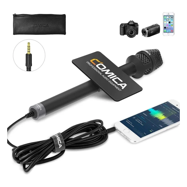 Micrfono de mano Comica HRMS TRRS cardioide 35mm - Grabacin clara y realist