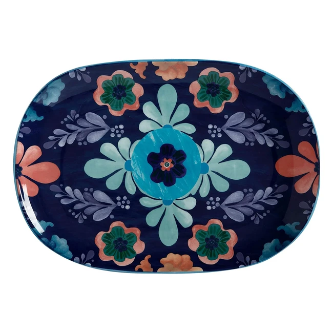Maxwell Williams DR0267 Majolica Serving Platter Floral Design Blue 40x28cm