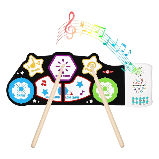 Kit Batería Eléctrica Niños Warmfunn Recargable Altavoz Integrado