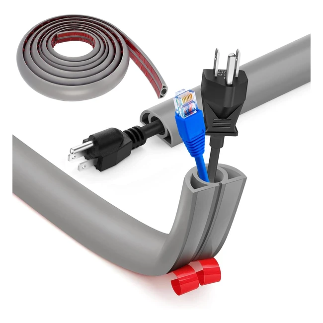 Protezioni cavi pavimento autoadesivo 5m x2cm grigio arrotondato