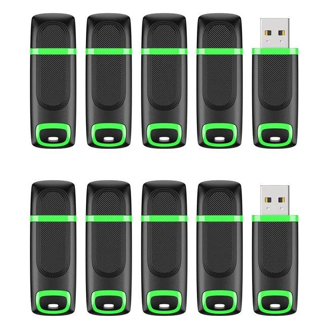 Kexin 32GB USB Stick 10 Pack Mini Memory Pen Drive Green